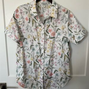Coldwater Creek Floral Button Down Shirt - Multicolor